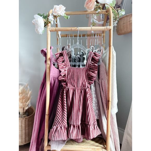 New Sugarplum Velvet Ruffle Strap Pinafore Dress 2T - Picture 4 of 4